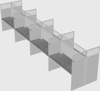 Shared rectangular cubicle