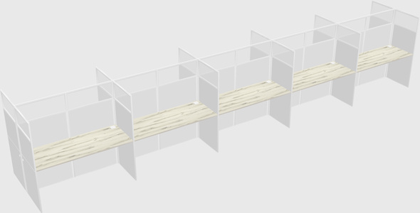 Shared rectangular cubicle