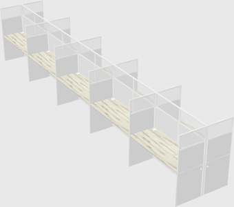 Shared rectangular cubicle