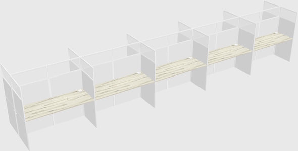 Shared rectangular cubicle
