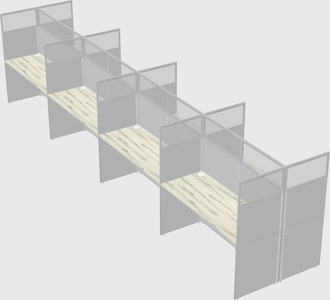 Shared rectangular cubicle