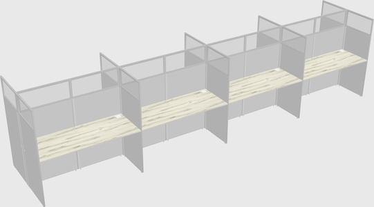 Shared rectangular cubicle