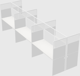 Shared rectangular cubicle
