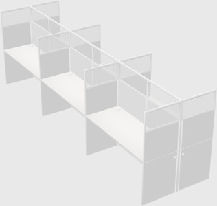 Shared rectangular cubicle
