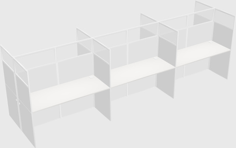 Shared rectangular cubicle