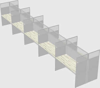 Shared rectangular cubicle