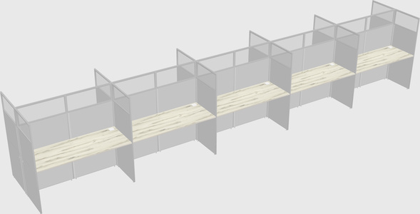 Shared rectangular cubicle