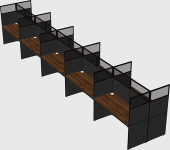 Shared rectangular cubicle