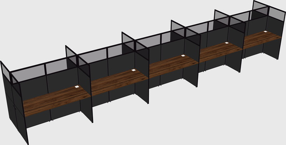 Shared rectangular cubicle