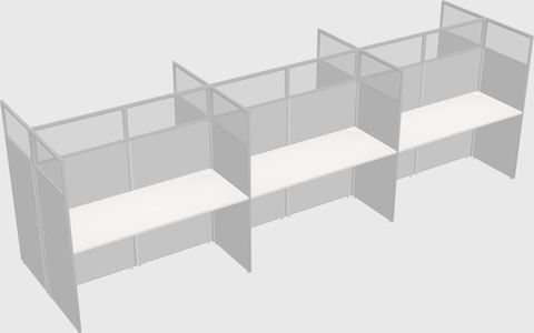 Shared rectangular cubicle