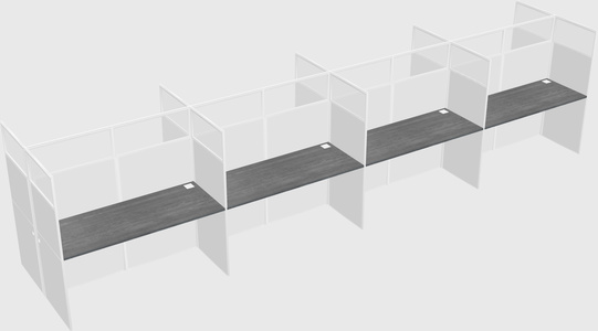 Shared rectangular cubicle