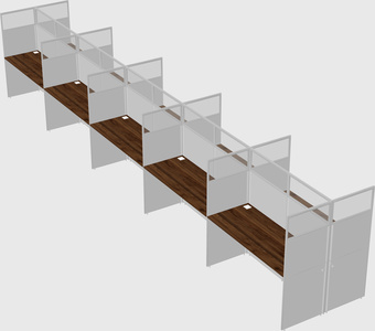 Shared rectangular cubicle
