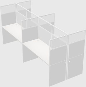Shared rectangular cubicle