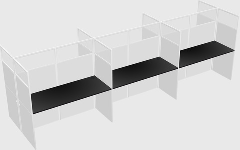 Shared rectangular cubicle