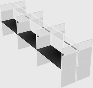 Shared rectangular cubicle