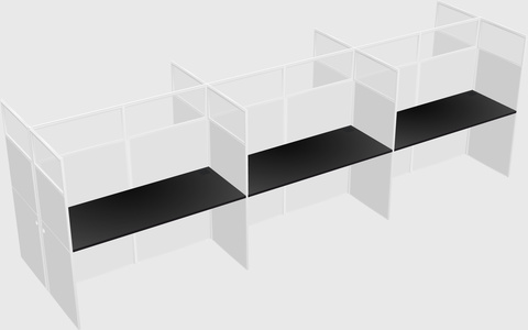 Shared rectangular cubicle