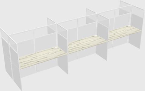 Shared rectangular cubicle