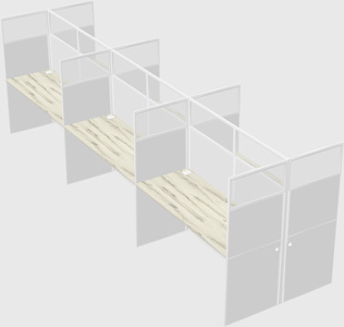Shared rectangular cubicle
