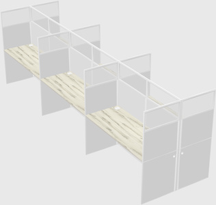 Shared rectangular cubicle