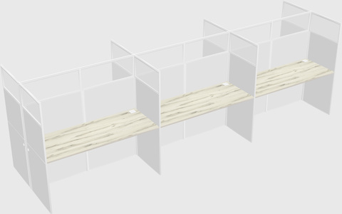 Shared rectangular cubicle