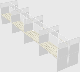 Shared rectangular cubicle