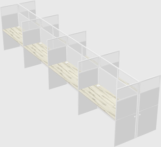 Shared rectangular cubicle