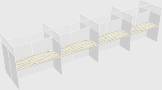 Shared rectangular cubicle