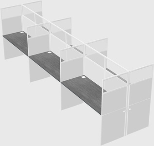 Shared rectangular cubicle