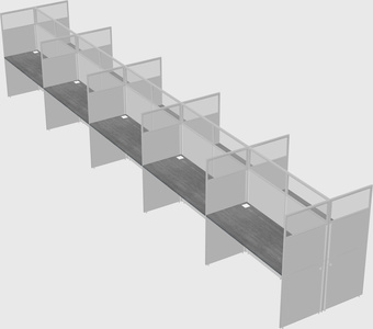 Shared rectangular cubicle