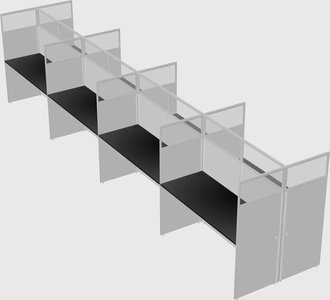 Shared rectangular cubicle