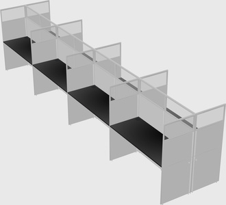 Shared rectangular cubicle