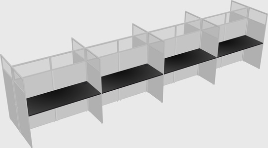 Shared rectangular cubicle