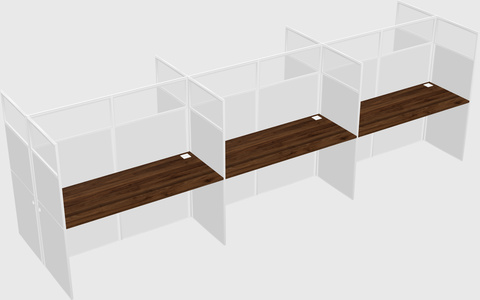 Shared rectangular cubicle