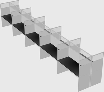 Shared rectangular cubicle
