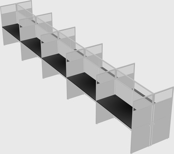 Shared rectangular cubicle