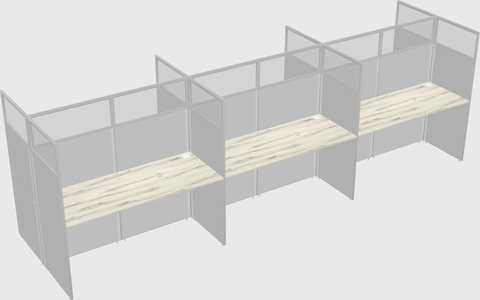 Shared rectangular cubicle
