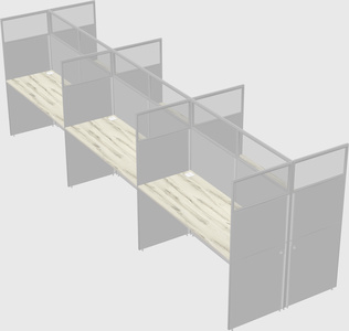 Shared rectangular cubicle