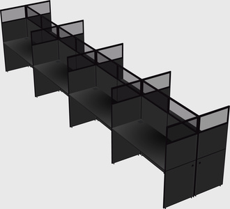 Shared rectangular cubicle