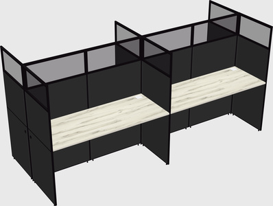Shared rectangular cubicle
