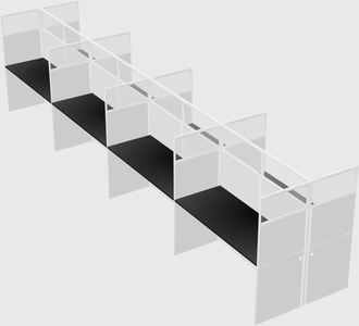 Shared rectangular cubicle