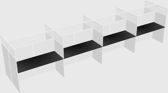 Shared rectangular cubicle