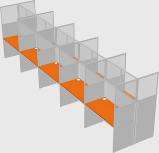 Shared rectangular cubicle