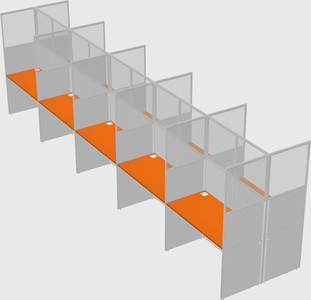Shared rectangular cubicle