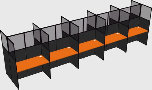 Shared rectangular cubicle