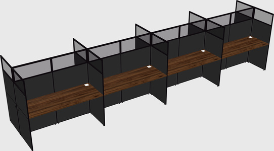 Shared rectangular cubicle