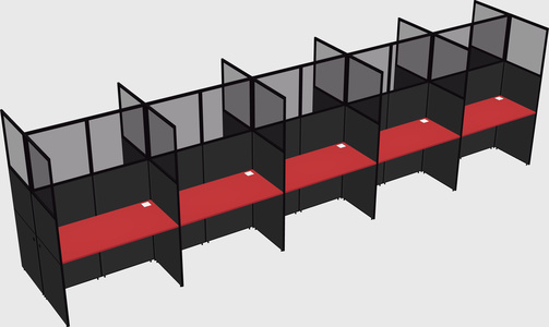 Shared rectangular cubicle