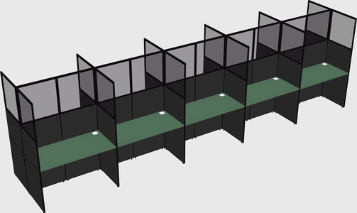 Shared rectangular cubicle