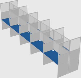 Shared rectangular cubicle
