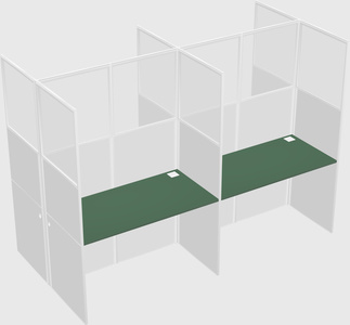 Shared rectangular cubicle