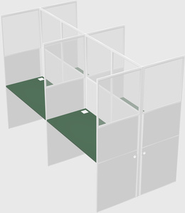 Shared rectangular cubicle